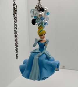 Cinderella Disney Rearview Mirror Car Charm Blue Silver Gem Crystals Suncatcher
